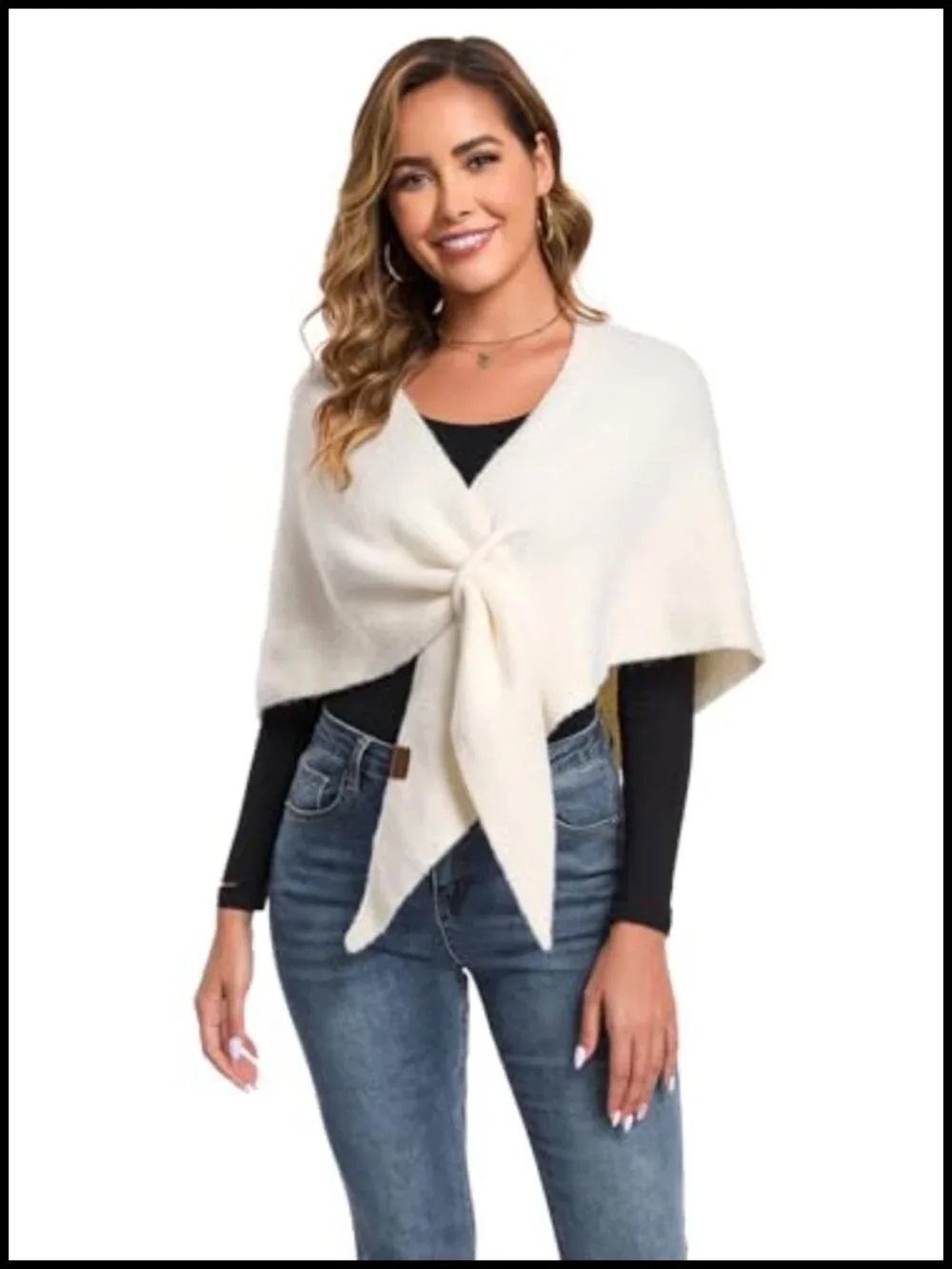 Women's Knit Pashmina Shawl Wrap Sweater Cardigan Cape Winter Shoulder Scarf